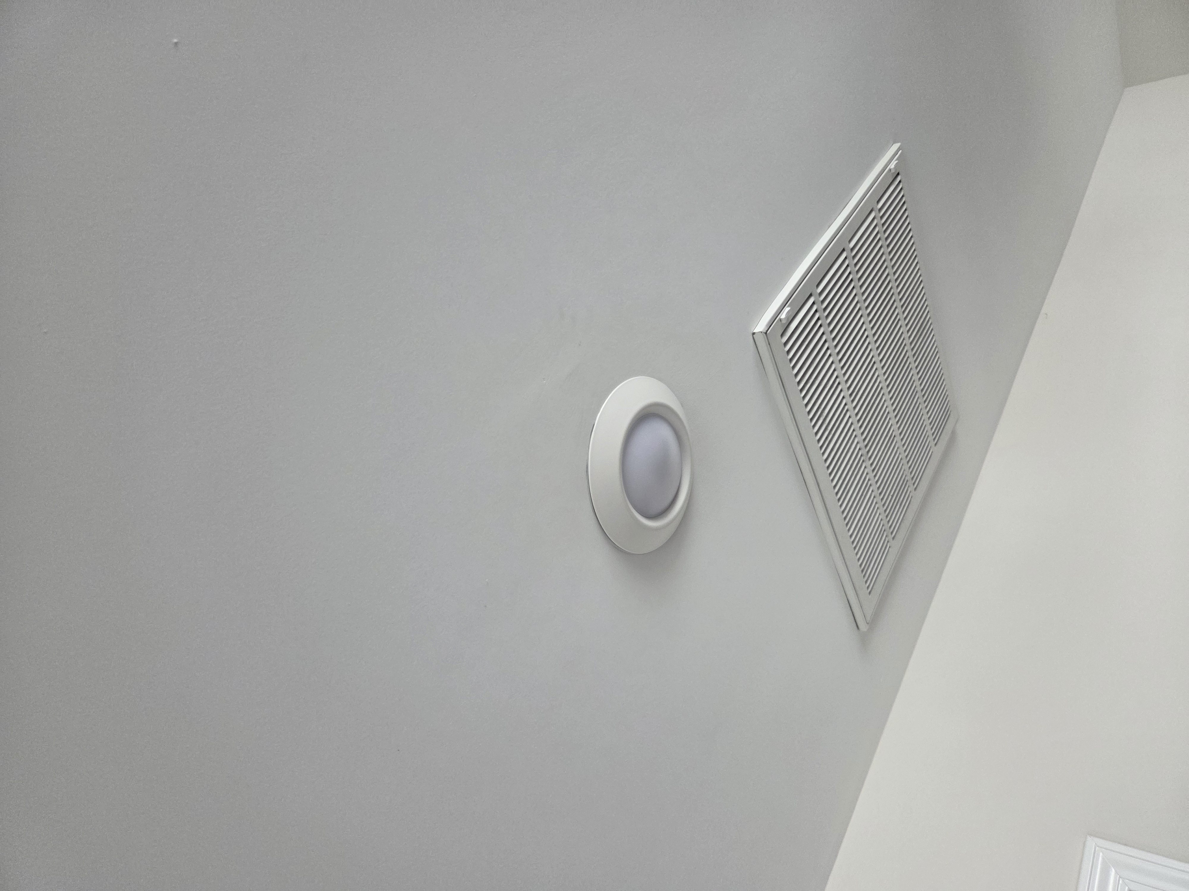 Ceiling light after: finished recessed LED install